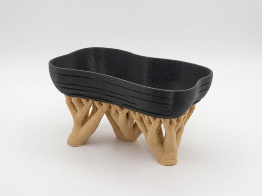 Organic Form Decorative Tray with Branch-Inspired Base