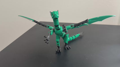 Green Dragon Figure with Rotatable Joints